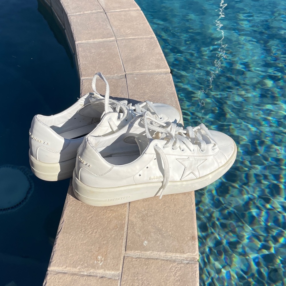 Golden Goose White Leather Sneakers